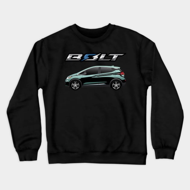 Bolt EV Green Mist Metalic Crewneck Sweatshirt by BriteDesign